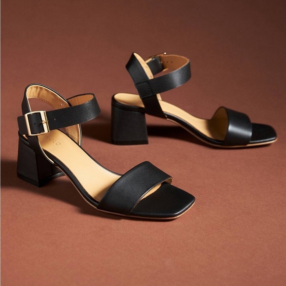 NISOLO Stella Go-To Block Heel Sandal size 5 in black leather New in Box! - Picture 3 of 14